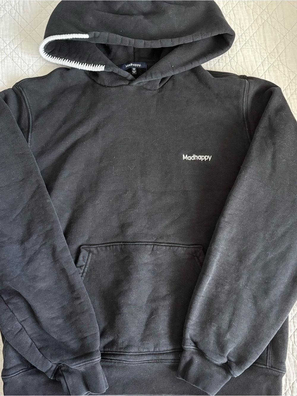 Madhappy Black Women's Logo Hoodie with White Drawcord